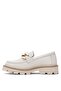 Women's Genuine Leather Casual Shoes D25Ya-3690 Cream - 3