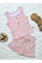 Wafel Fabric Girl's Top-Bottom Double Set - 2