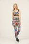 Women's Sports Leggings High Waist Double Pocket Red - Geometric Digital 1058 - 6