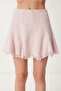 Tasseled Tweed Woven Skirt Pink Lus0099 - 3