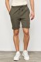 Men's New Season Diagonal Jacquard Knitted Fabric Khaki Green Shorts Ls-93056 - 7