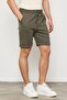 Men's New Season Diagonal Jacquard Knitted Fabric Khaki Green Shorts Ls-93056 - 2