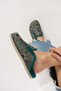 Savora Women's Fabric Plush Slip-On Petrol Green Indoor Slippers - 5
