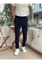 Basic single button jogger pants black - 2