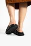 Luiza Women's Genuine Leather Laceless Flat Sole Black Slippers - 6