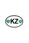 Special Drop Sticker for Labelers Oval Design with Country Flag Kazakhstan Kz Letter Coat of Arms