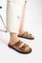Klein Women's Straw Knitted Double Buckle Coconat (Tan) House Slippers - 3