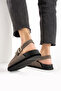 Leon Women's Genuine Leather Single Buckle Ankle Strap Mink Sandals - 6