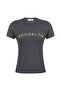 Women's Anthracite Embroidered Fitted T-Shirt