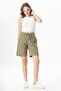 Elastic Waist Windproof Women'S/Men's Unisex Muslin Summer Shorts Khaki Hk - 5
