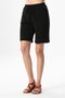 Elastic Waist Windproof Women'S/Men's Unisex Muslin Summer Shorts Black Syh - 3