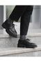 Azzurro Genuine Leather Handmade Men's Black Casual Shoes - 4