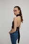 Women's Black Velvet Back Tie Halter Neck Blouse - 4