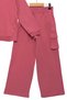 Girl's 100% Cotton Hooded Wide Leg Pink Tracksuit Set - Children's Clothing - 4