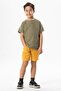 Western Pocket Detailed Summer Muslin Boys' Shorts Mustard Hrd - 4