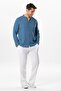 Muslin Elastic Waist Double Pocket Men's Summer Trousers White - 5