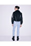 Crocodile Patterned Biker Coat - 8