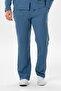 Muslin Elastic Waist Double Pocket Men's Summer Trousers Indigo indg