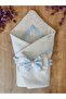 Blue Baby Boy Blanket Cotton Natural Organic Sleeping Baby Swaddle Hospital Release Newborn - 6