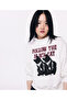 High Collar Printed Sweatshirt