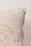 Pure Beige Palm Detailed Decorative Bead Fiber Interior Filled Throw Pillow 30X50 4842 - 5