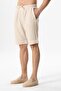 Elastic Waist Muslin Men's Summer Shorts Striped Cream Çzglkrm - 3