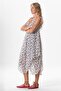 Strappy Voile Aphrodite Midi Length Summer Dress Violet White 6242 - 4