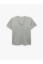 Printed Short Sleeve V-Neck Women's T-Shirt