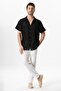 Short Sleeve Poplin Mediterranean Men's Summer Shirt Black Syh - 5