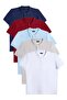 Men's 5-Pack Burgundy-Grey-Navy-White-Blue Slim Fit Slim Fit Cotton Plain Pique Polo Collar T-Shirt