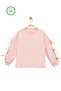 Girl's 100% Cotton Pink Sweatshirt with Bow - Casual and Stylish Style
