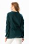 Large Size Long Sleeve Sile Cloth Rainbow Embroidery Detailed Summer Blouse Petrol Ptrl - 2