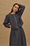 Kraşlı Bomber Skirt Set Anthracite - 5