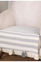 Liva Pompom Gray Armchair 1 Piece Single Sofa Cover 115X90 cm Armchair Shawl with Tassels - 3
