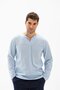 Long Sleeve Şile Cloth Crew Neck Men's Summer Tshirt Ice Blue 3027