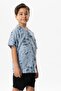 Short Sleeve Şile Cloth Printed Children's Summer Shirt Ice Blue Bmv - 4