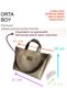 Zippered Medium Size Waxed Canvas Mink Color Handbag / Cross Strap - 9
