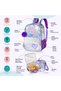 - 18" School Bag, Glitter Bento Box, Lunch Bag, Pencil Case, Set of 4 - Girl Power Purple - 5