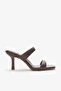 Valira Brown Genuine Leather Women's Heeled Slippers