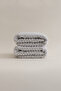 Ivory Grey Embossed Textured Micro Fiber 100% Cotton 2-Piece Hand Face Towel Set 50 X 90 - 50 X 90 1120A - 3