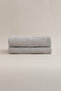 Ivory Grey Ribbed Micro Fiber 100% Cotton 2-Piece Hand Face Towel Set 50 X 90 - 50 X 90 1132A - 2