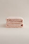 Ivory Salmon Ribbed Micro Fiber 100% Cotton 2 Piece Bath Towel Set 50 X 90 - 70 X 140 1127A - 3