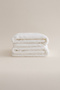Ivory White Ribbed Micro Fiber 100% Cotton 2 Piece Bath Towel Set 50 X 90 - 70 X 140 1125A - 3