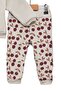 Baby Girl Crew Neck Cherry Patterned Gray Top and Bottom Set - Baby Clothing - 3