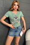 Perfume Printed Crystal Stone Large Size Short Sleeve Stylish Comfortable Cotton Women's T-Shirt - 5
