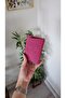 Pink Cover Leather Stitched Car License Case License Protector - 2
