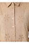 Embroidered Fabric Hijab Dress - Sand Beige - Benin - 4