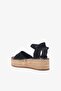 Calas Black Genuine Leather Women's Espadrille Sandals - 3