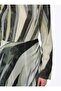 Khaki Zebra Patterned Hijab Dress with Drape Detail - Refka - 7