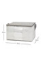 سترة لحاف مخططة باللون الرمادي كبيرة الحجم مقاس 60x43x35 - 6